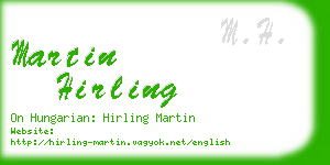 martin hirling business card